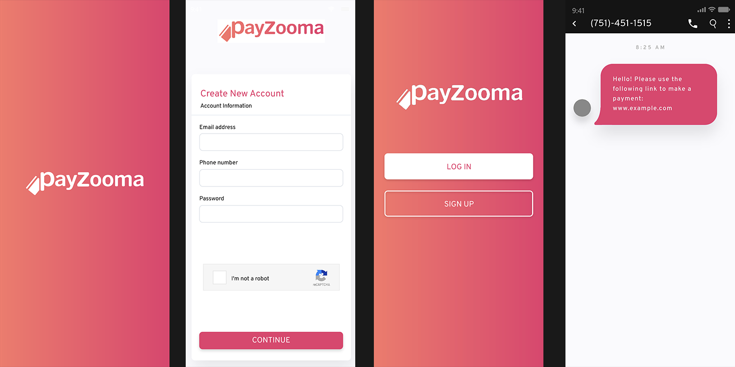 payzooma wireframes